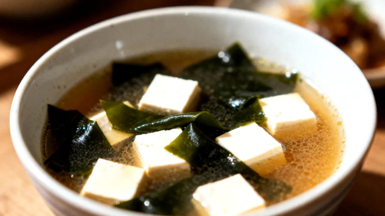 Zuppa di miso con wakame e tofu"